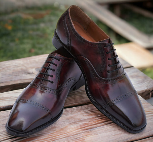 Robert Wine Handmade Leather Brogue Shoes