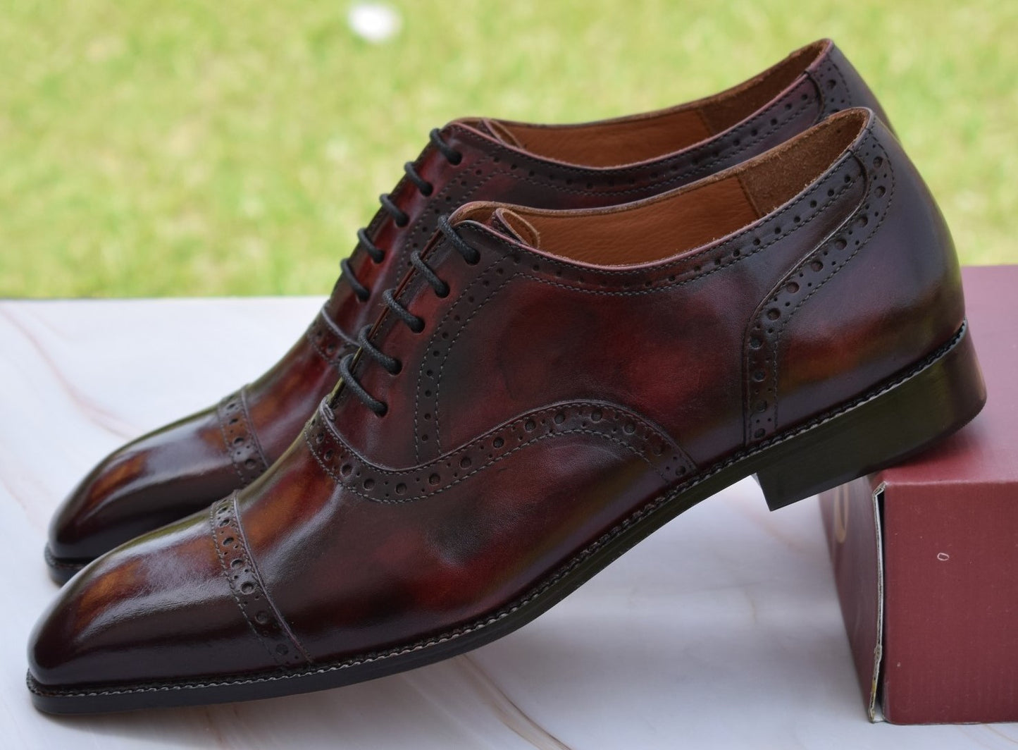 Robert Wine Handmade Leather Brogue Shoes