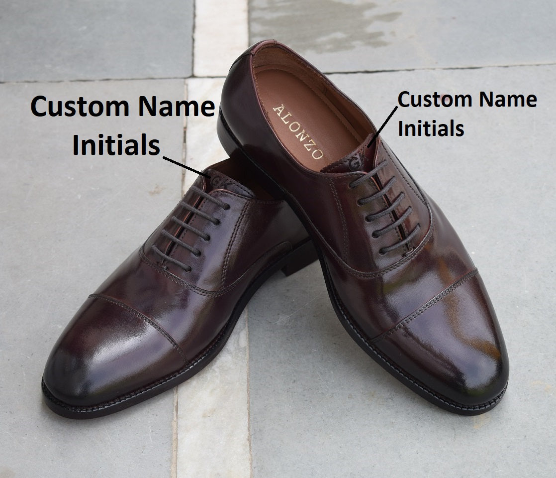 Custom Name Initials Handmade Leather Shoes