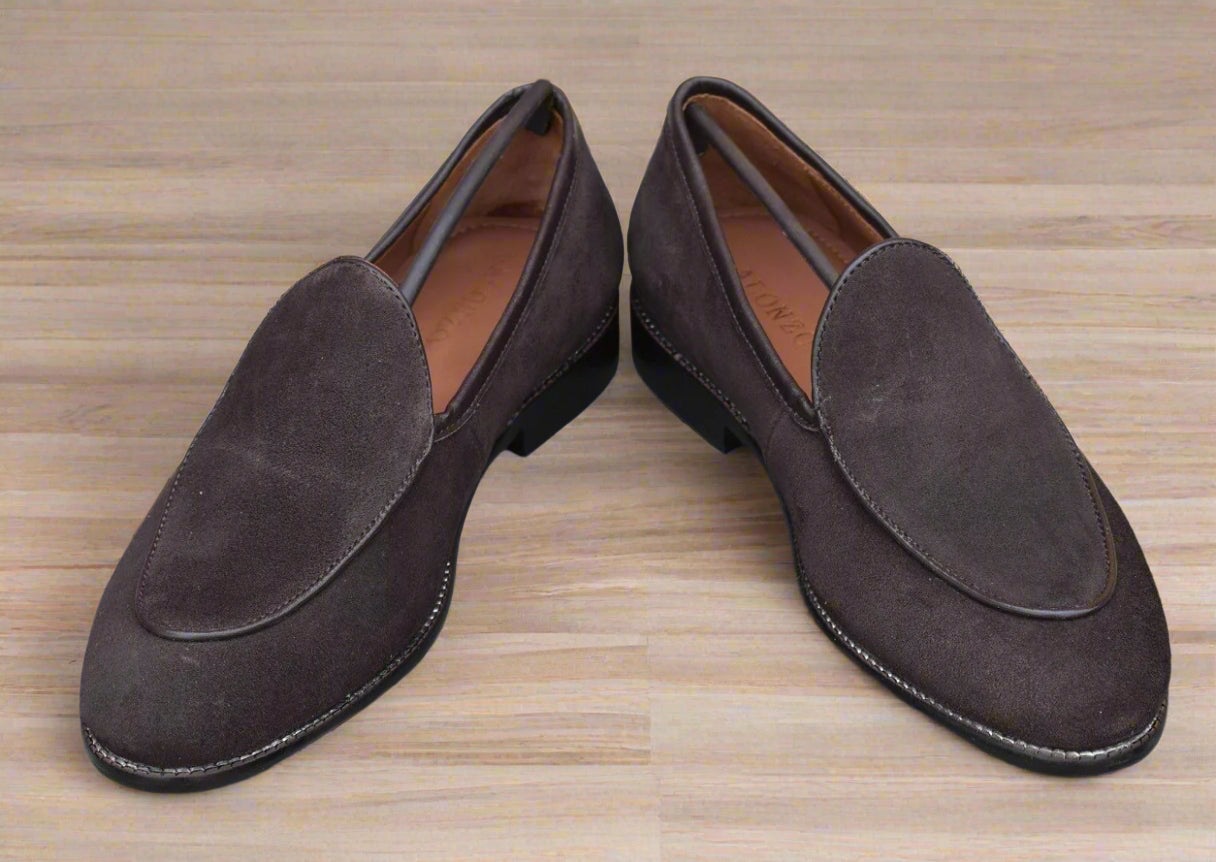 Adam Handmade Brown Suede Loafers