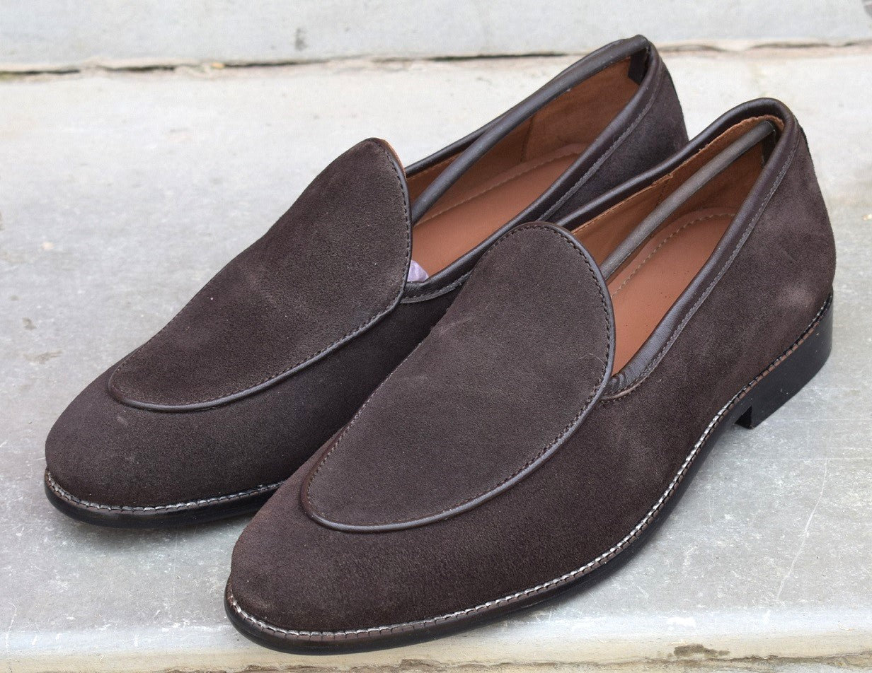 Adam Handmade Brown Suede Loafers