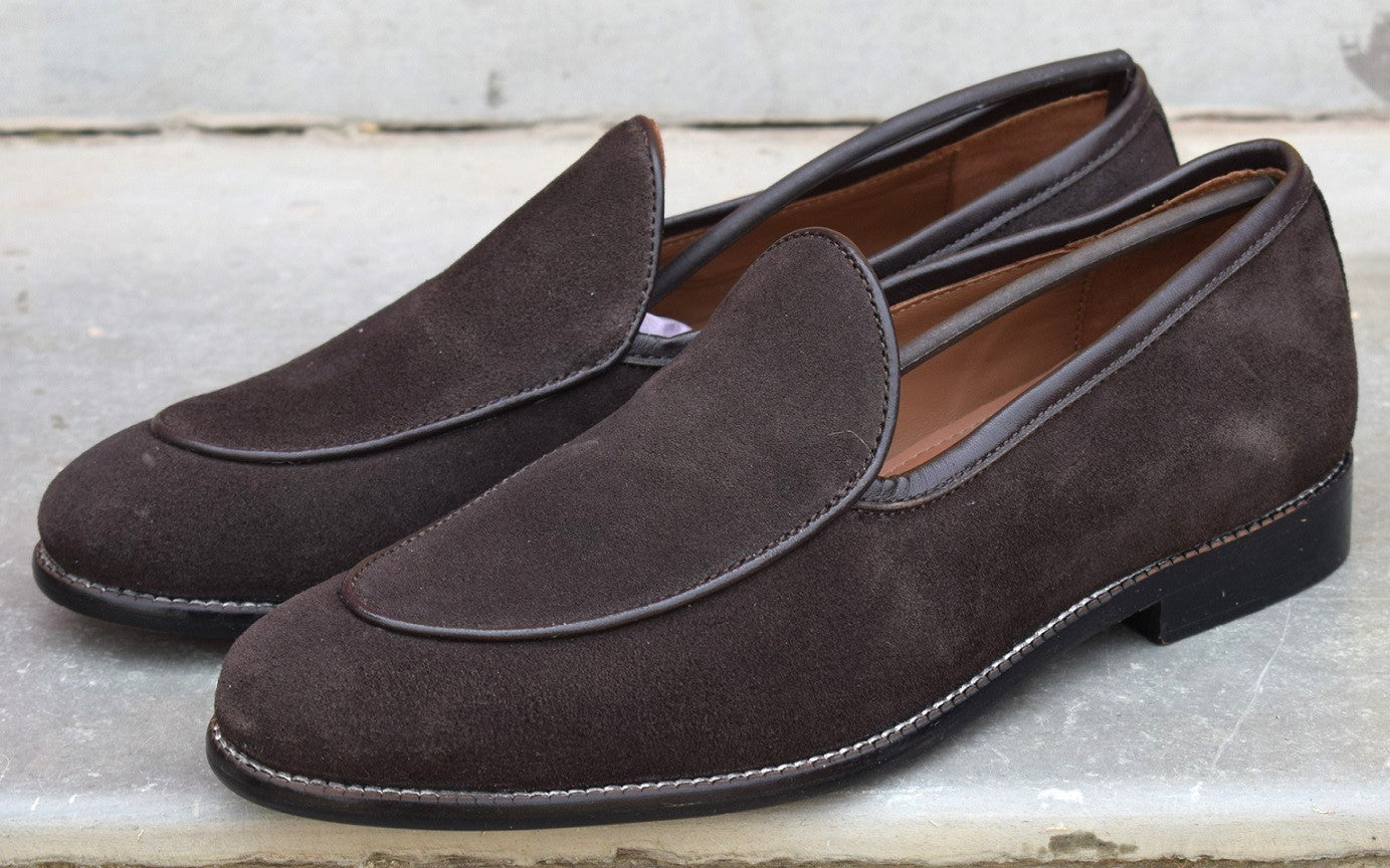Adam Handmade Brown Suede Loafers