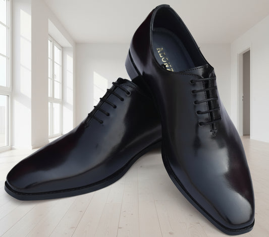 Grant Handmade Black Wholecut Leather Sole Shoes