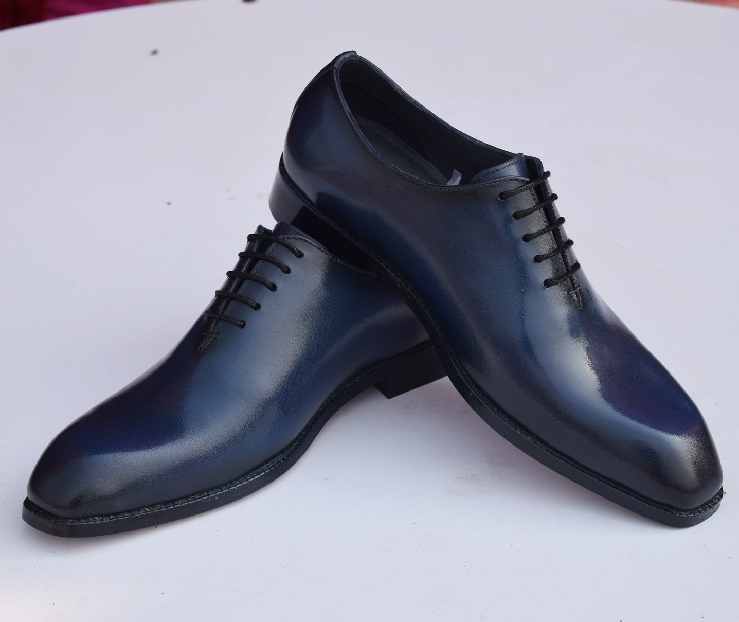 Greyson Wholecut Blue Leather Sole Shoes