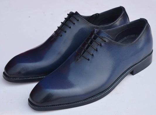 Greyson Wholecut Blue Leather Sole Shoes