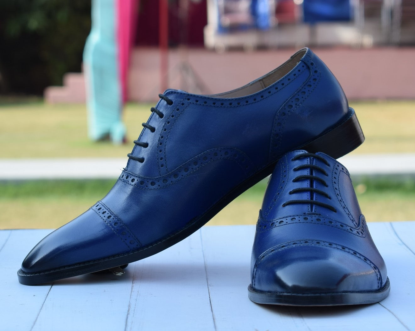 Grant Cobalt Handmade Leather Shoes – Alonzo Shoes